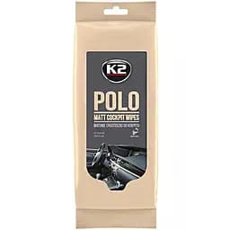 Серветки вологі для очищення панелі приладів та пластикових деталей K2 Polo Matt Cockpit Wipes 24шт (K425)