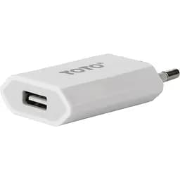 Зарядний пристрій TOTO TZV-44 Travel charger 1USB 1A White - мініатюра 2