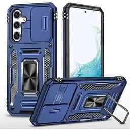 Ударостійкий чохол Epik Camshield Army Ring для Samsung Galaxy S24 FE Синій / Navy