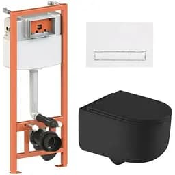 Набір Q-tap Nest 4 в 1 підвісний унітаз Taurus Ultra Quiet 490x360x380 + комплект інсталяції QT2433084EUQMB46181