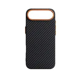 Карбоновый чехол для Apple iPhone 17 Air, LikeCarbon2 SE MagCase, черный, тонкий защитный чехол-панель из поликарбоната с магнитами N52, MagSafe, противоударный, совместим с беспроводной зарядкой, приподнятые края для защиты камеры
