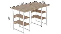Комп'ютерний стіл Ferrum-decor Карен 75x140x70 білий ДСП Дуб Сан-Марино 16мм (FRD-102289) - мініатюра 2
