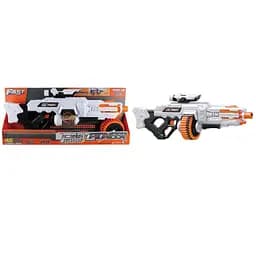 Игрушечный детский пулемет автомат., барабан на батарейках с мягк. патронами (48 шт.) и прицелом (82 х 30см)