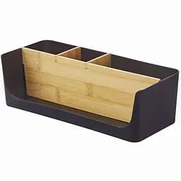 Органайзер для дрібниць МВМ My Home Scandinavia 26х12х8.5 см чорний (FH-45 BLACK/WOOD)