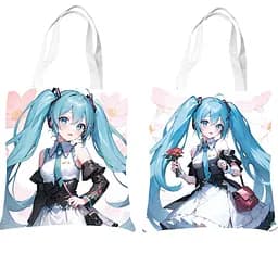 Шопер эко-сумка Вокалоид Хацуне Мику Vocaloid Hatsune Miku 36 см двухсторонний