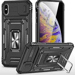 Ударостійкий чохол Epik Camshield Army Ring для Apple iPhone XS Max 6.5 Чорний/Black