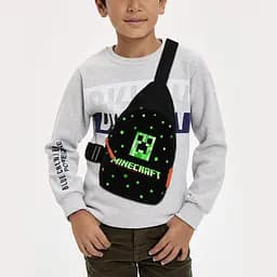 Сумка через плечо детская Minecraft Крипер 29х17 см сумка слинг для мальчика (02076)