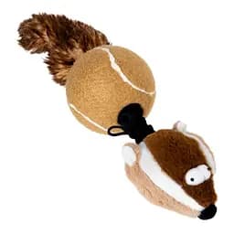 Игрушка для собак Барсук с 2-мя пищалками GiGwi Catch & fetch искусственный мех теннисная резина веревка