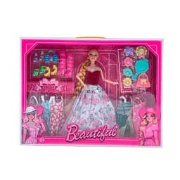 Лялька з вбранням, 29.5 см, шарнірні руки, плаття, взуття, аксесуари