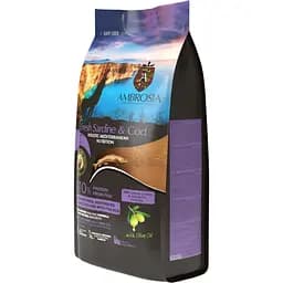 Сухий корм Ambrosia Mediterranean контроль ваги для дорослих собак будь-якого віку з сардиною та тріскою 5 кг
