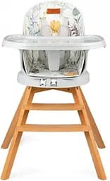 Стульчик для кормления MoMi Woodi Love, белый (KRKA00008)