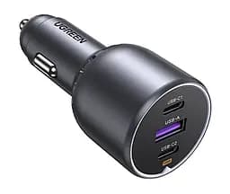 Автозарядка UGREEN EC705 130 W 3xUSB (2xUSB-C+USB-A) черная