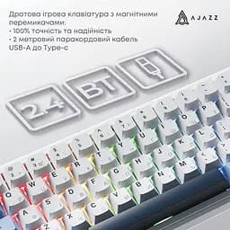 Клавіатура Ajazz AK680 MAX (8+8K) Magnetic Switch Blue White Dark Blue Keycaps (AK680-M-BWD-A) - мініатюра 5