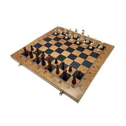 Набор настольных игр "Шахматы 3 в 1" Set3 NE-LG-12 нарды, шашки, шахматная доска 40х40 см