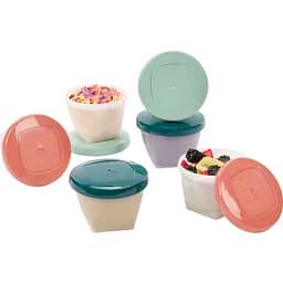 Набір контейнерів для їжі Babymoov Biosourced 6 шт. по 180 мл, різнокольорові (A004317)