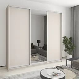 Шкаф-купе трехдверный MebelStar Уни AL 2ДСП/Зеркало 250x60x240 см Кашемир (MBS-1959)