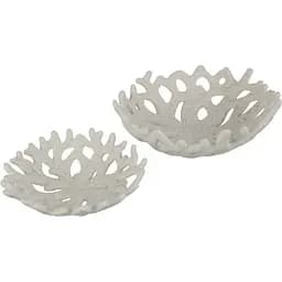 Блюда в форме коралла J-LINE фарфоровые комплект из двух белого цвета Бельгия (40385)