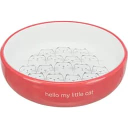 Миска для котів Trixie коротконосі породи керамічна 0.3 л 15 см червона з білим (24771)