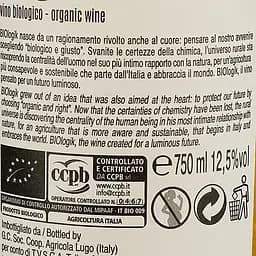 Вино Biologic Trebbiano d'Abruzzo, біле, сухе, Bio organic, 12,5%, 0,75 л - мініатюра 3