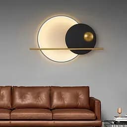 Бра у сучасному чорно-латунному корпусі 66х45 см Арт. WB46-650 Line F