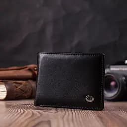 Гаманець-затиск з натуральної шкіри ST Leather 22476 чорний - мініатюра 6