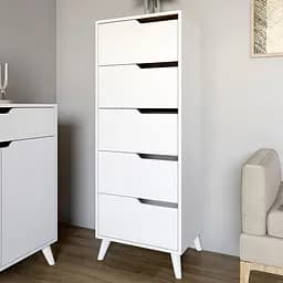 Комод высокий с белыми ножками М-ЗОН Борн 500 Нимфея Альба белый (MZN-031109)