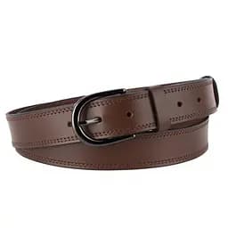 Ремінь жіночий шкіряний під джинси SF-3554 коричневий прошитий (130 см)