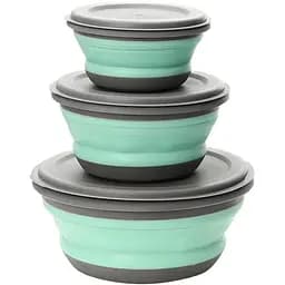 Набор складных контейнеров Supretto с крышкой для еды, силиконовый, 3 шт. (8111)
