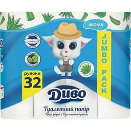 Туалетний папір Диво Aroma Алоє Вера двошаровий 32 рулони