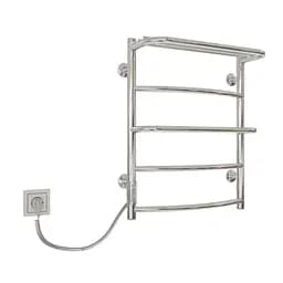 Электрический полотенцесушитель Kosser Каскад с полкой 600x500/5 EL ДКп01EL, Хром, Левое