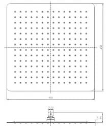 Верхній душ 400 мм Imprese SQ400SS2, Хром - мініатюра 2