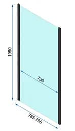 Душова кабіна Rea Rapid Swing 80x90 black REA-K6421 + REA-K6409, Чорний матовий, Універсальна, прозрачний, Чорний матовий - мініатюра 7