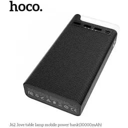 Портативна батарея Hoco Jove table lamp J62 30000mAh 4 порти 3 USB та 1 Type-C з лампою чорна - мініатюра 6