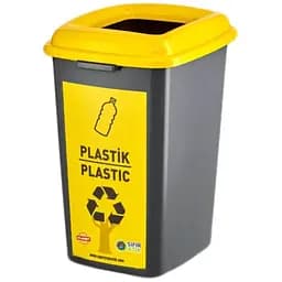 Бак сортировочный Planet для пластика 70 л антрацитово-желтый (00-00020599)