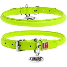 Нашийник для собак Waudog Glamour шкіряний з QR паспортом, круглий, L, Д 13 мм, Дов 45-53 см (4820152561503)