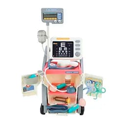 Набор доктора 927, звук, медицинская стойкас оборудованием, капельница, инструменты, стетоскоп, в коробке (6982125400375) Розовый