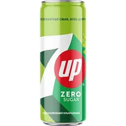 Напій 7up нуль цукру безалкогольний сильногазований 0.33 л
