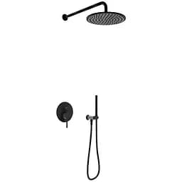 Душевая система Kohlman Axel 25 black + BOX скрытого монтажа QW210ABR25, Черный матовый