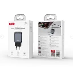 Мережевий зарядний пристрій XO L154 EU PD20W/QC18W(1A1C) fast charger Чорний - мініатюра 3