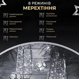 Гірлянда Роса нитка 500 LED довжина 50 м з пультом від мережі зелена, білий GarlandoPro 500L50MGW - мініатюра 17