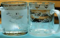 Набір чашок 320 мл Ти і Я з голубами парні кружка для закоханих  Подарунок на весілля річницю для коханих