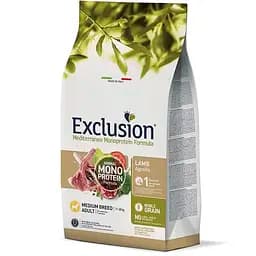 Сухий корм для дорослих собак середніх порід Exclusion Noble Grain Adult Lamb Medium Breed, з м’ясом ягняти, 3 кг