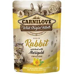 Влажный корм для котят Carnilove rich in Rabbit enriched with Marigold в соусе с кроликом и календулой 85 г