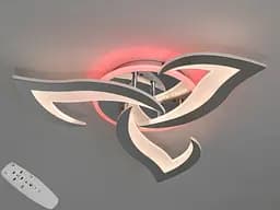 Стельова світлодіодна люстра з пультом, димером, 45W, хром