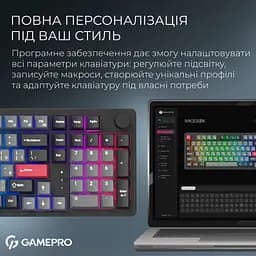 Клавіатура GamePro Asgard Drakkar Keychron Super Red Switch Wireless/Bluetooth/USB UA Black (MK305BK) - мініатюра 12