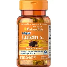 Натуральная добавка Puritan's Pride Lutein 6 mg with Zeaxanthin, 100 капсул