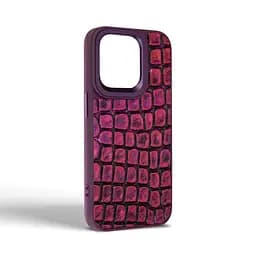 Кожаный чехол для Apple iPhone 14 Pro, Harder Kaiju Skin, фиолетовый, термополиуретан ТПУ + экокожа с эффектом текстуры монстра, панель, защита корпуса, противоударный, микрофибра, рамка вокруг камеры, защита всего корпуса, (ARM76860) - мініатюра 2