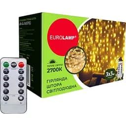 Світлодіодна гірлянда-штора Eurolamp Led 3х3 м USB 2700К (LED-GL-3x3/27(C))