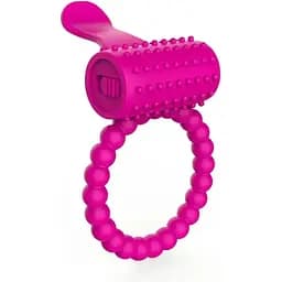 Кільце ерекційне для пеніса з вібратором для клітора рожеве