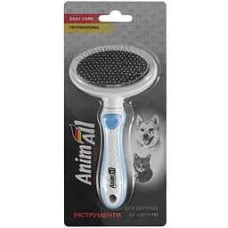 Пуходерка для собак і котів AnimAll Groom, розмір М, блакитна